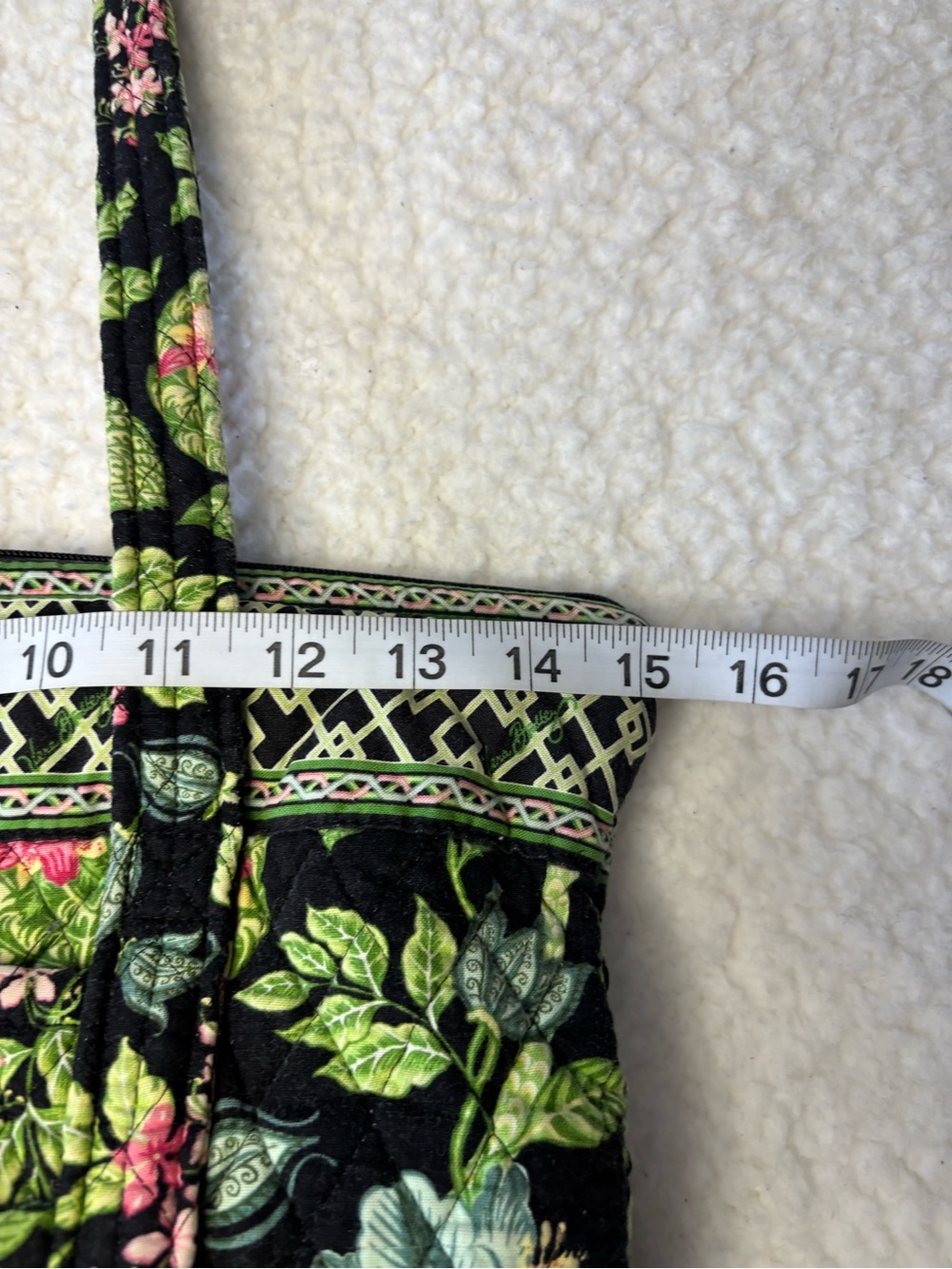 Vera Bradley Green Botanica Vintage Quilted Shoulder Tote Bag - Picture 12 of 14